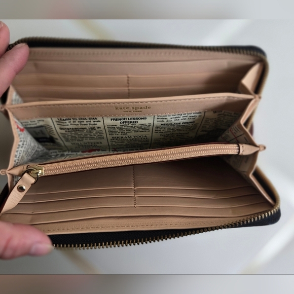 Kate Spade Neda Henry Street Patent Leather Zipper Accordion Wallet Black - Picture 5 of 7